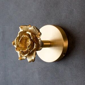 Rose Handmade Solid Brass Animal Hook Wall Mounted Coat Clothes Gold Modern Key